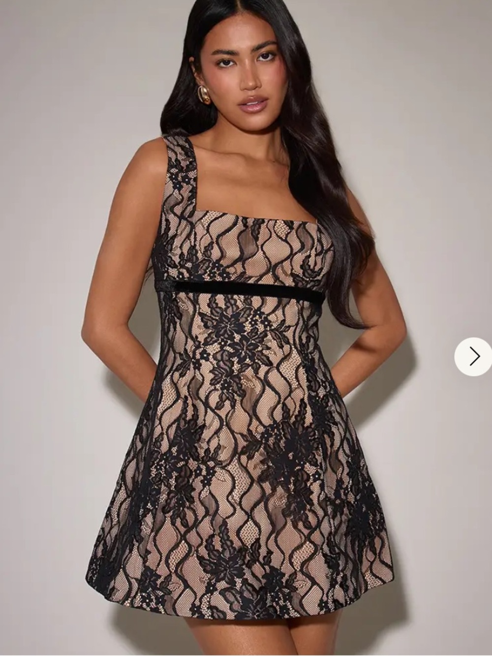 NWT PRETTY LITTLE THING BLACK LACE SCOOP NECK SHIFT DRESS